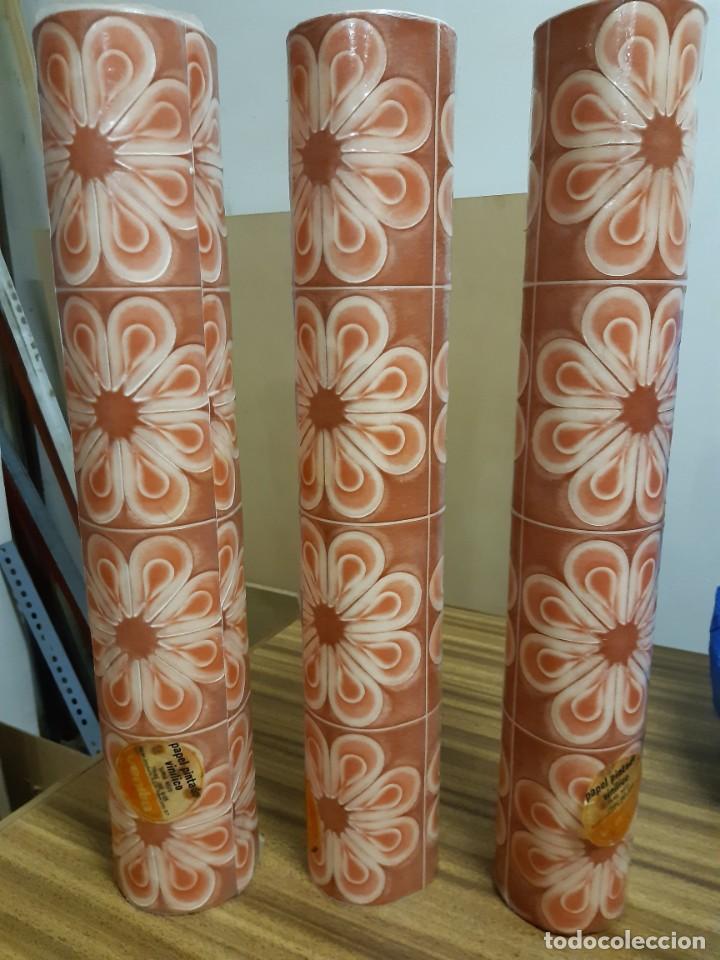 Vintage: Original papel pintado vin&iacute;lico a&ntilde;os 70.