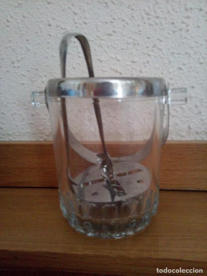 Vintage: CUBITERA DE CRISTAL Y ACERO INOXIDABLE - Foto 2