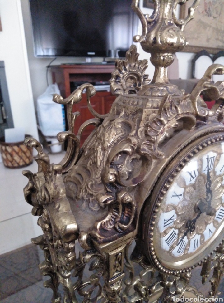 Vintage: Reloj de sobremesa en bronce. - Foto 5