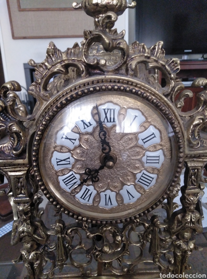 Vintage: Reloj de sobremesa en bronce. - Foto 7