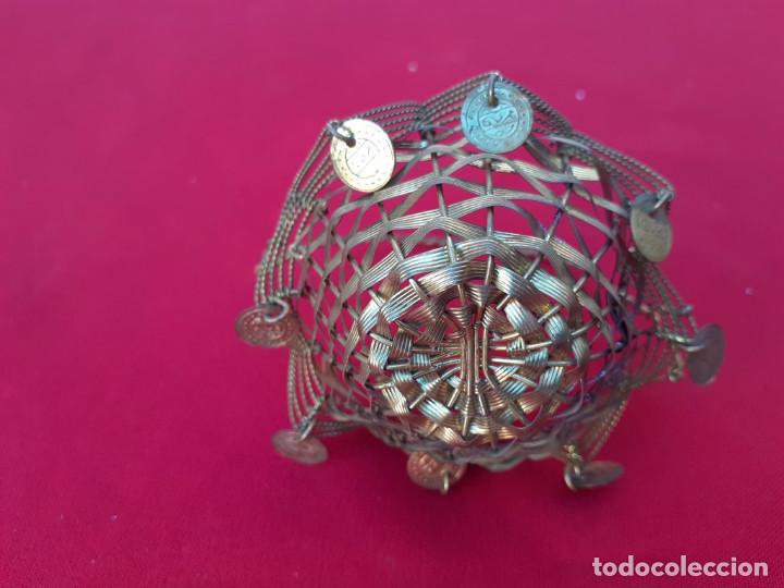 Vintage: cesto de alambre dorado - Foto 2