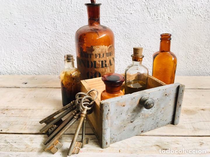 Vintage: PEQUE&Ntilde;O CAJON DECORATIVO DE MADERA CON POMO CAJA R&Uacute;STICA COLOR GRIS ESTILO INDUSTRIAL