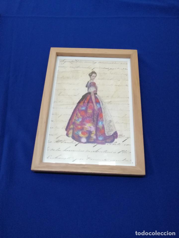 Vintage: CUADRO VESTIDA DE VALENCIANA.- FALLAS - Foto 2