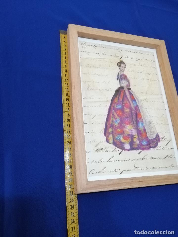Vintage: CUADRO VESTIDA DE VALENCIANA.- FALLAS - Foto 4