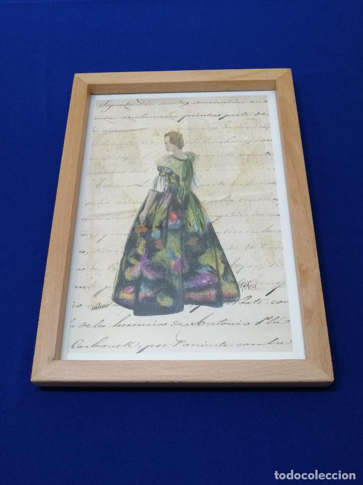 Vintage: CUADRO VESTIDA DE VALENCIANA.- FALLAS - Foto 1