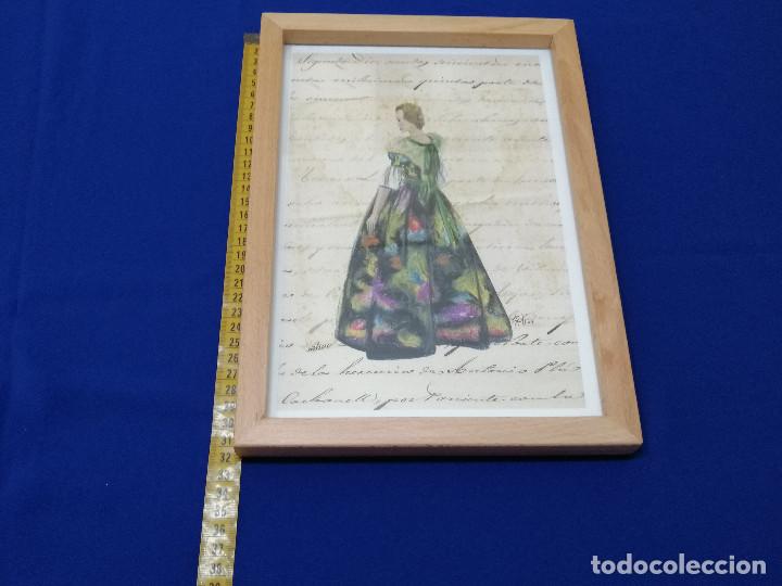 Vintage: CUADRO VESTIDA DE VALENCIANA.- FALLAS - Foto 4