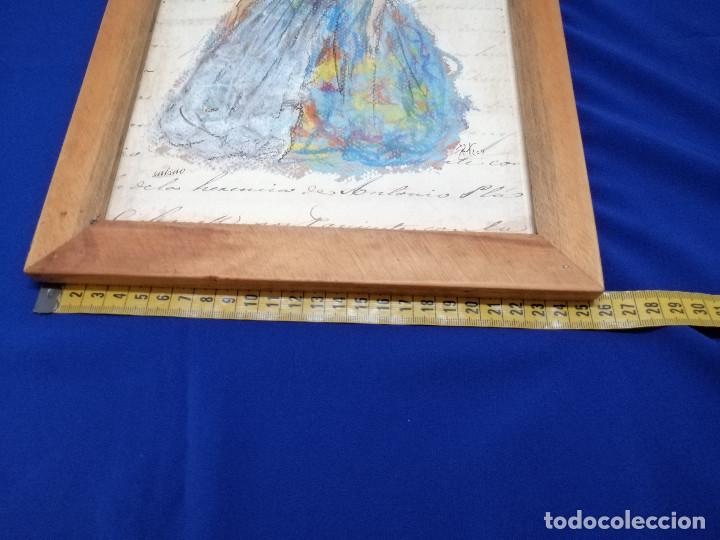 Vintage: CUADRO VESTIDA DE VALENCIANA.- FALLAS - Foto 6