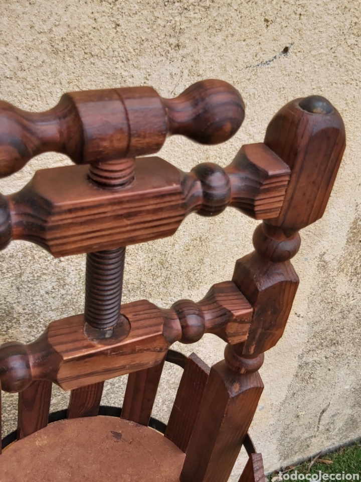 Vintage: Cesta de madera simulando prensa de vino - Foto 3