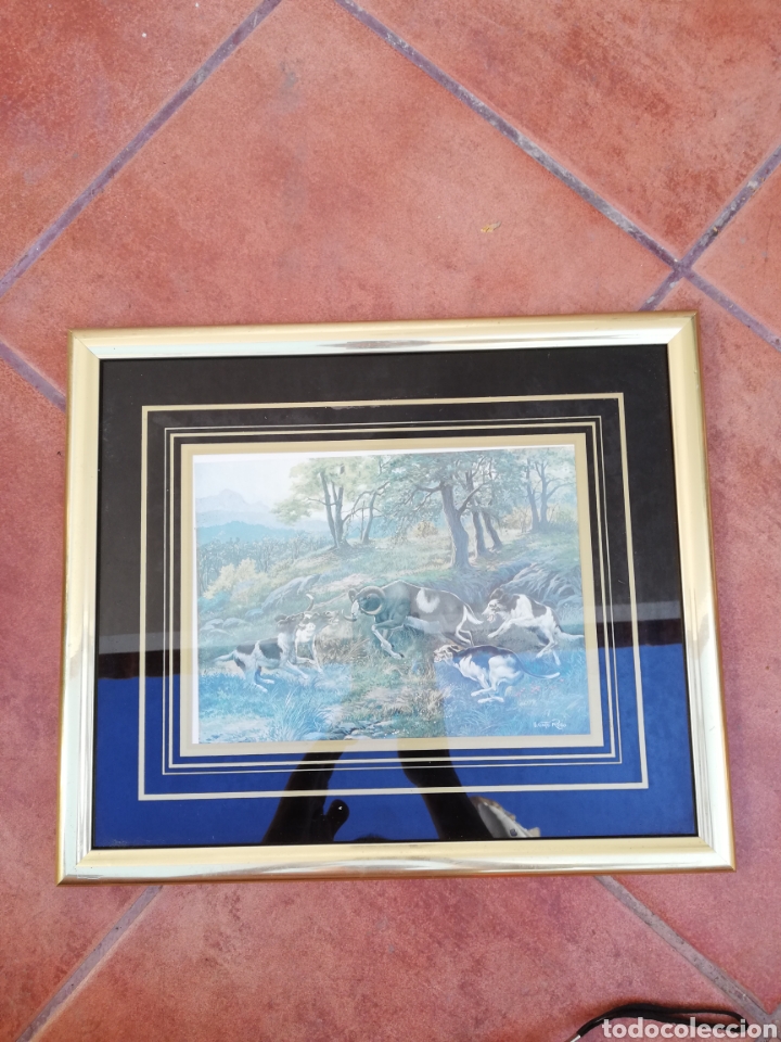 Vintage: Cuadro de paisaje con marco dorado - Foto 1