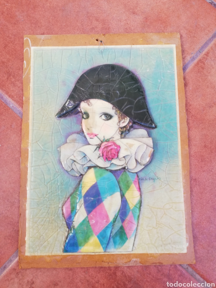 Vintage: Cuadro Mira Fujita en relieve