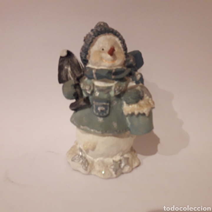Vintage: Mu&ntilde;eco de nieve. Figura decoraci&oacute;n.