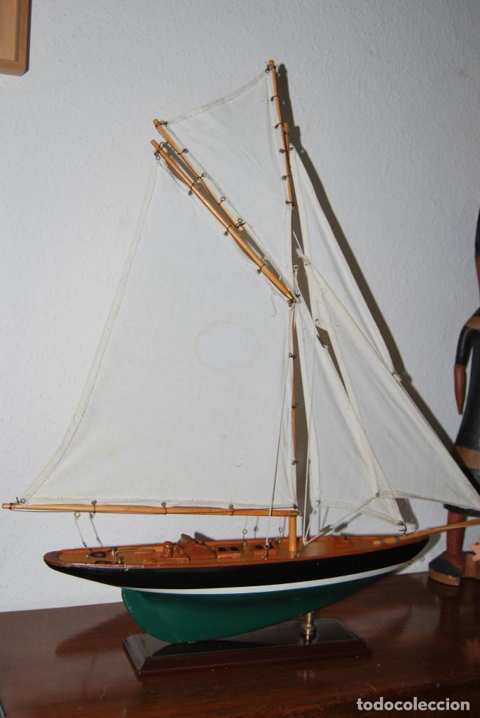 Vintage: VELERO DE MADERA - MAQUETA - BARCO - Foto 15