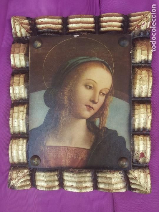 Vintage: CUADRO VIRGEN - MADONNA PIETRO PERUGINO - DE LOS A&Ntilde;OS 60/70 - *R