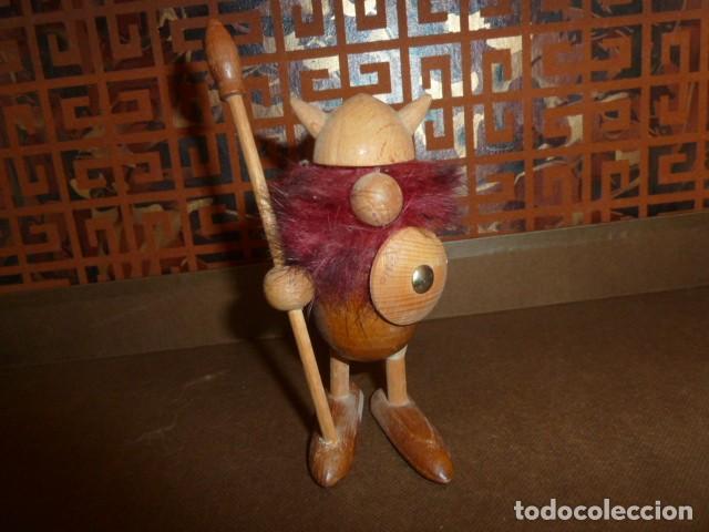 Vintage: Figura de madera, Vikingo - Foto 5
