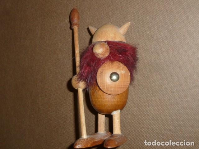 Vintage: Figura de madera, Vikingo - Foto 7
