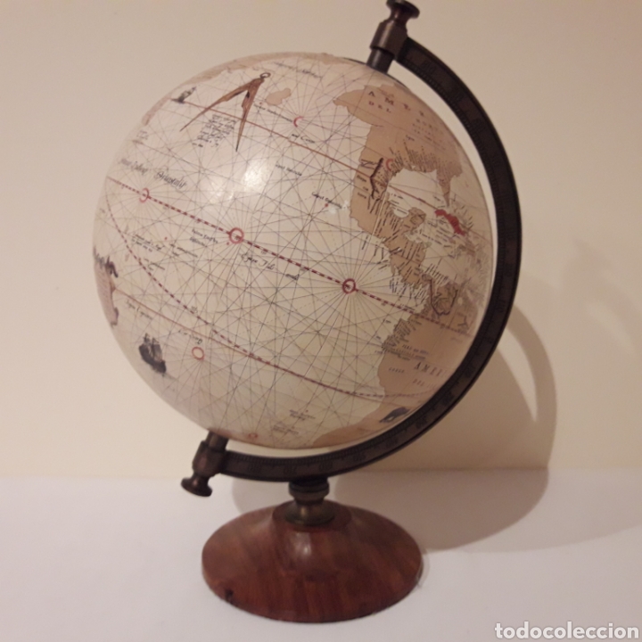 Vintage: Bola del mundo. Curioso mapa mar&iacute;timo