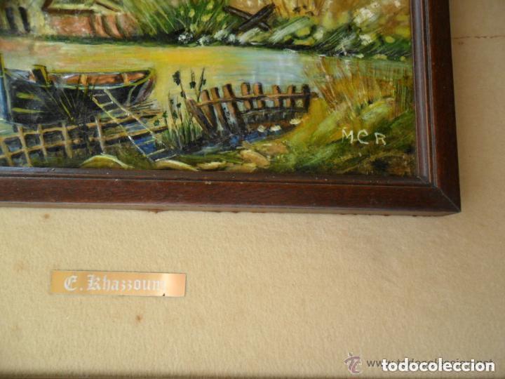 Vintage: CUADRO CON ESMALTE - PAISAJE - ENMARCADO - Foto 6
