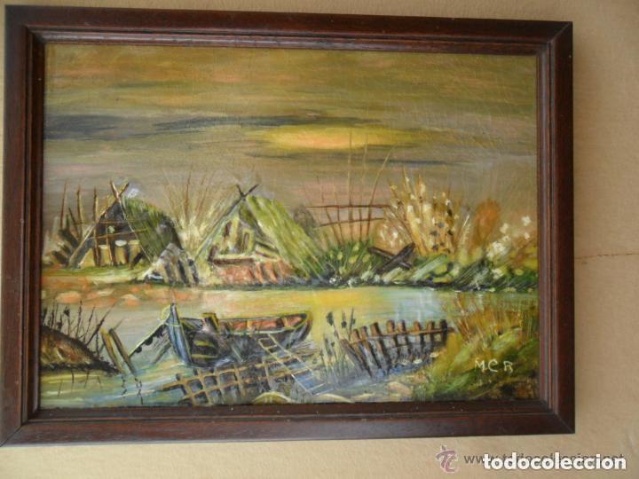 Vintage: CUADRO CON ESMALTE - PAISAJE - ENMARCADO - Foto 7