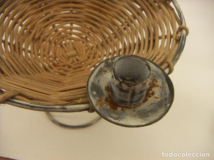 Vintage: Antiguo Centro de mimbre para velas - Foto 4