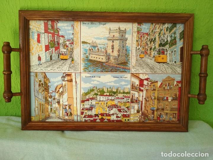 Vintage: Bandeja azulejos recuerdos de Lisboa - Foto 1