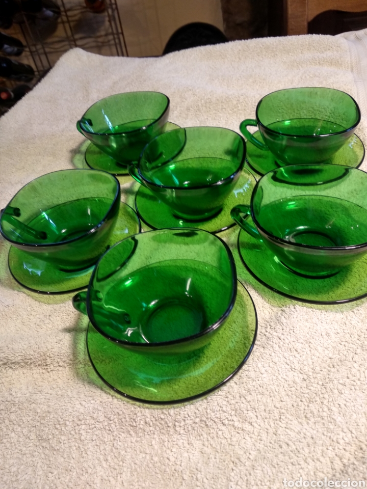 Vintage: Juego de desayuno duralex verde - Foto 5
