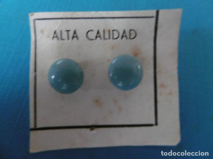 Vintage: JUEGO DE PENDIENTES BISUTERIA - CIERRE ROSCA - A&Ntilde;OS 40 .-SIN USAR