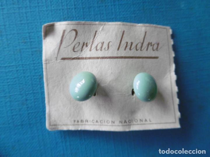 Vintage: JUEGO DE PENDIENTES BISUTERIA - CIERRE ROSCA - A&Ntilde;OS 40 .-SIN USAR