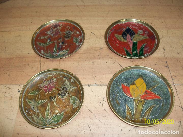 Vintage: LOTE DE 4 PLATOS DE BRONCE - Foto 1
