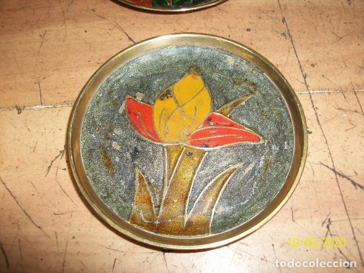 Vintage: LOTE DE 4 PLATOS DE BRONCE - Foto 5