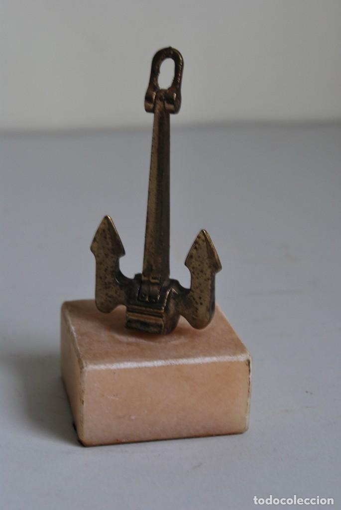 Vintage: ANCLA DE BRONCE - PEANA DE MARMOL - Foto 1