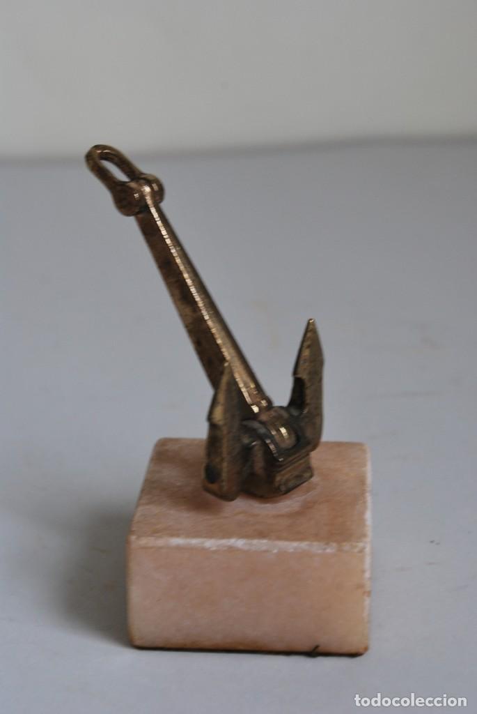 Vintage: ANCLA DE BRONCE - PEANA DE MARMOL - Foto 3