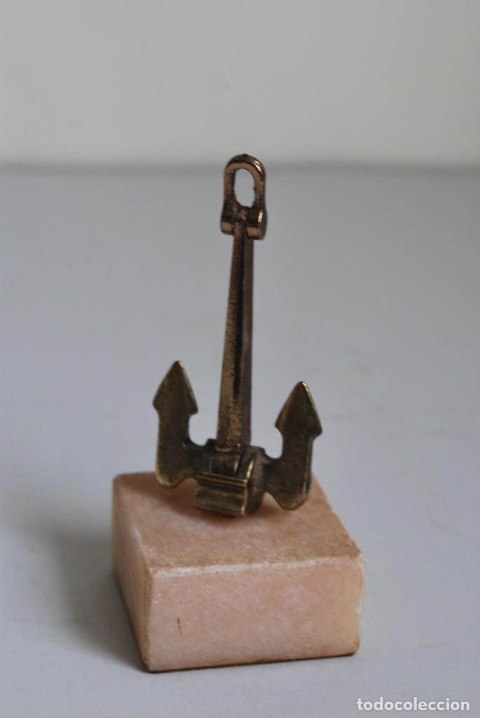 Vintage: ANCLA DE BRONCE - PEANA DE MARMOL - Foto 4