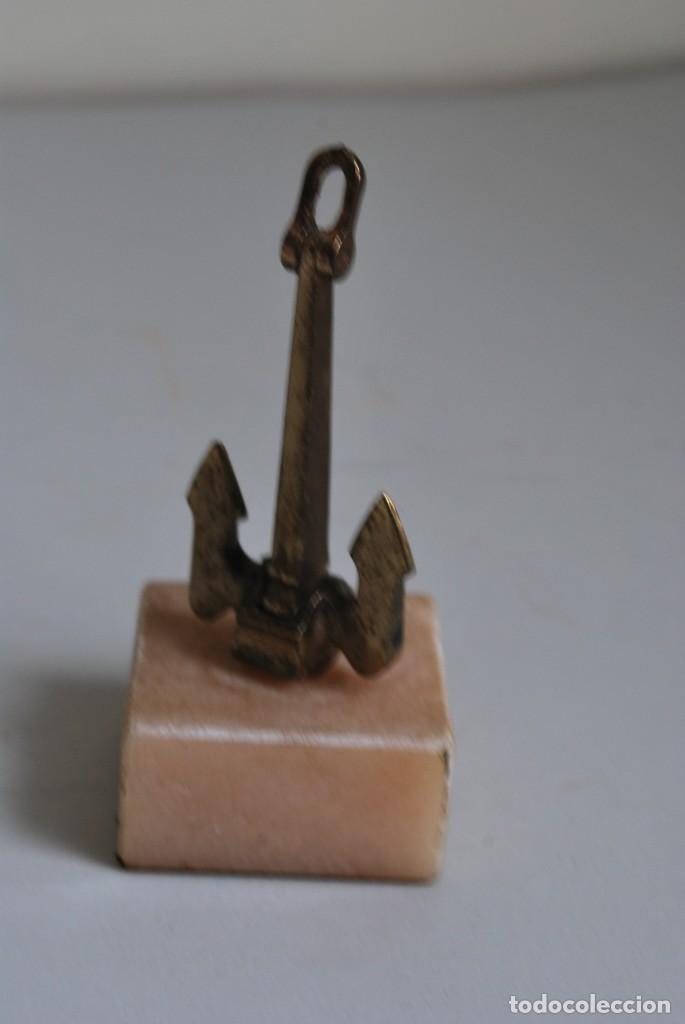 Vintage: ANCLA DE BRONCE - PEANA DE MARMOL - Foto 5