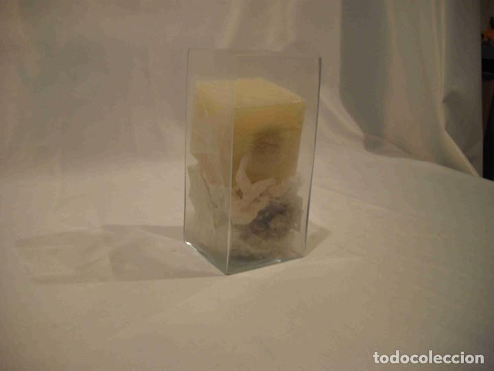 Vintage: PORTAVELAS CON PIEDRA EN BASE CUAD. - Foto 2