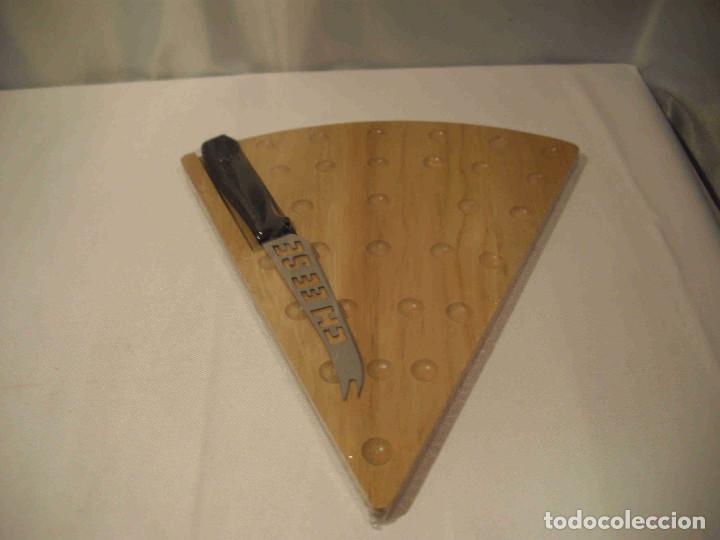Vintage: TABLA CORTAR QUESO MADERA 30X3 - Foto 1