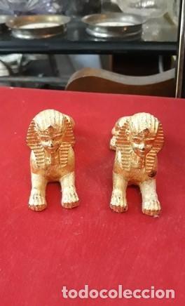 Vintage: 2 FIGURAS EGIPTO.. MINIATURA.. ESFINGES. - Foto 1