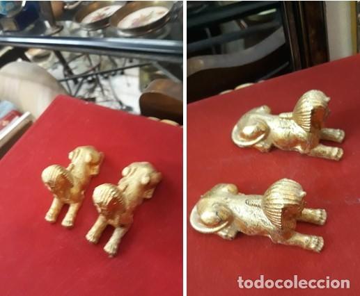 Vintage: 2 FIGURAS EGIPTO.. MINIATURA.. ESFINGES. - Foto 3