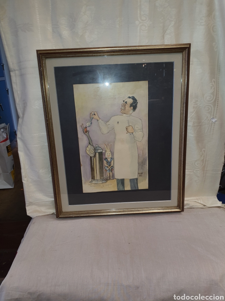 Vintage: CUANDO PINTADO A ACORELA MEDIDA 57 X47 - Foto 2
