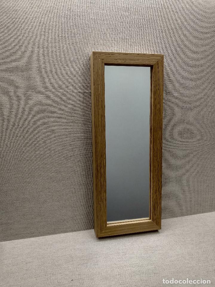 Vintage: Espejo vintage moldura roble macizo 34 x 13