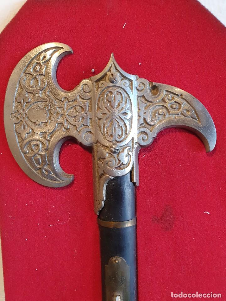 Vintage: -HACHA MEDIEVAL DECORATIVA CON TERMOMETRO - Foto 2