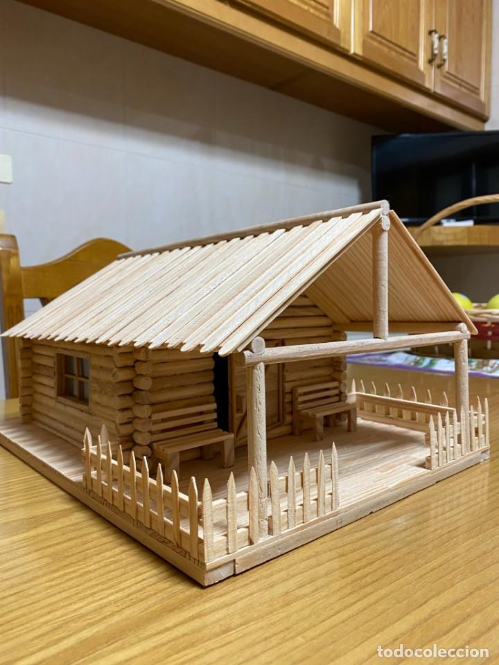 Vintage: CASA CABA&Ntilde;A DE MADERA / ARTESANA / FABRICADA A MANO / ARTESANIA PROPIA / 30 x 38,5 x 20cm