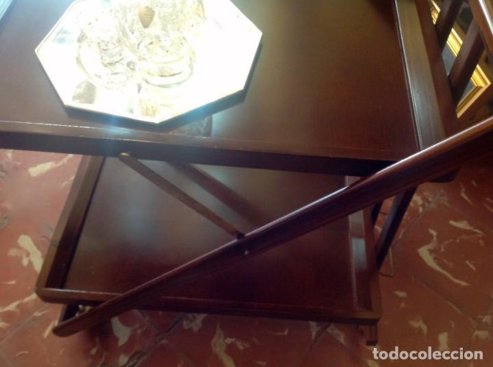 Vintage: Carro De Servicio Camarera En Madera Con Ruedas Plegable - Foto 3