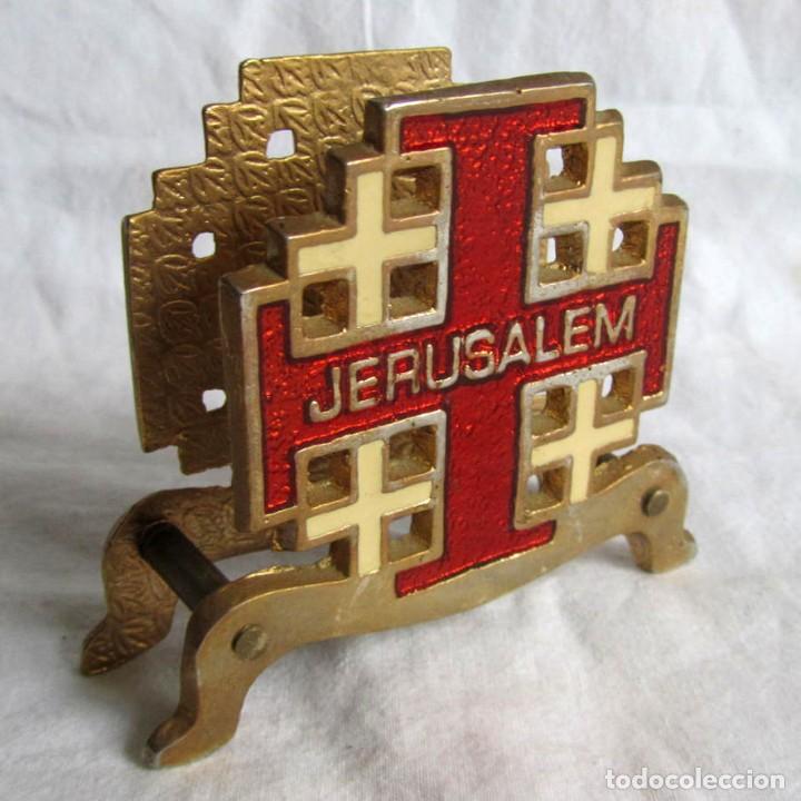 Vintage: Servilletero de bronce lacado Jerusalem - Foto 1
