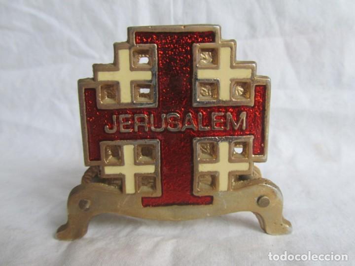 Vintage: Servilletero de bronce lacado Jerusalem - Foto 2