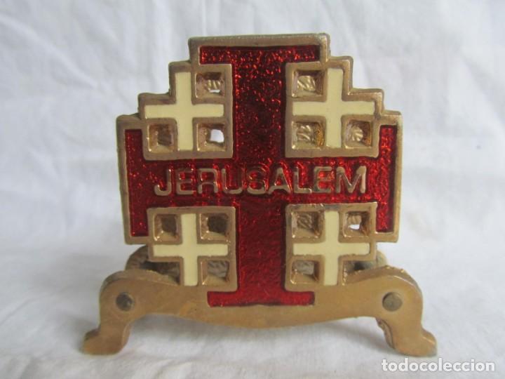 Vintage: Servilletero de bronce lacado Jerusalem - Foto 3