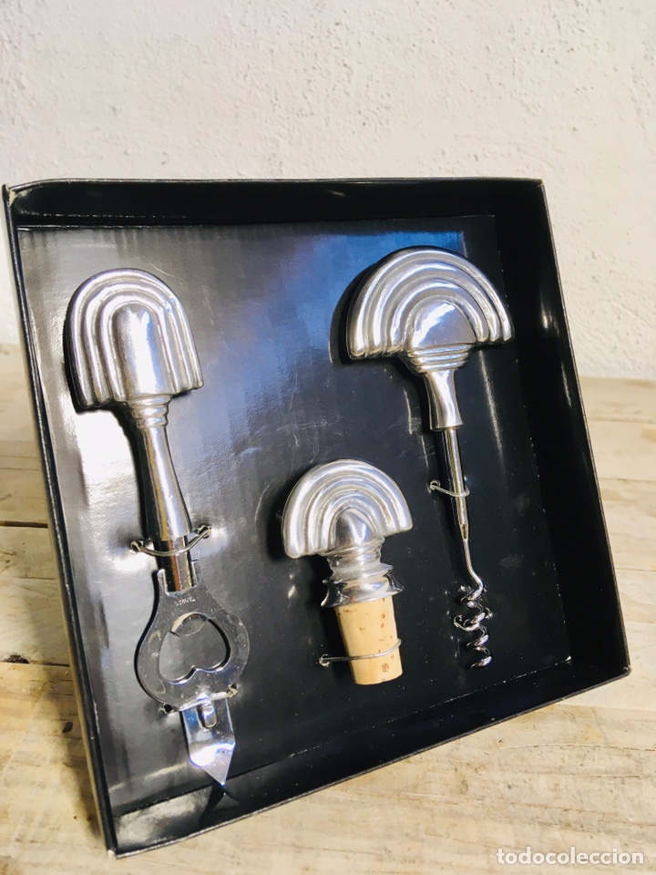 Vintage: JUEGO DE LICOR CON SACACORCHOS ABREBOTELLAS Y TAP&Oacute;N DE CORCHO ABRIDOR VINTAGE PARA VINO Y CERVEZA