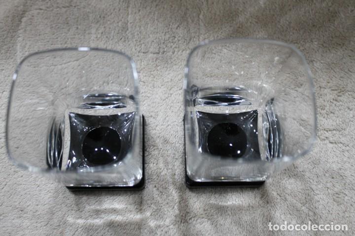 Vintage: 2 COPAS PIE NEGRO CUADRADA - Foto 3