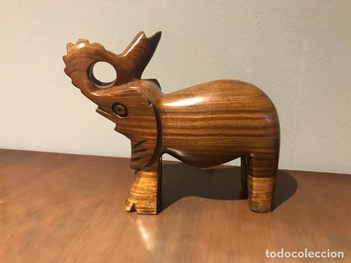 Vintage: ELEFANTE TALLADO EN MADERA - Foto 3