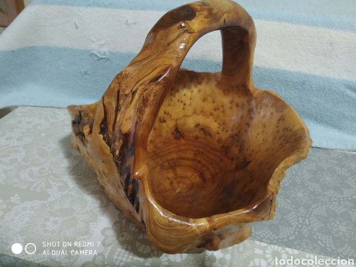 Vintage: Madera de olivo, frutero ,centro - Foto 3