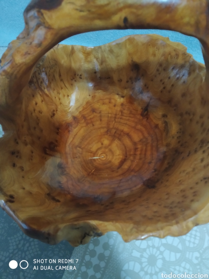 Vintage: Madera de olivo, frutero ,centro - Foto 4